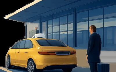 Illustration d’un taxi réservé à l’avance pour Orly, avec une prise en charge lisible et rassurante. L’image évoque un trajet fluide, sans attente et sans stress malgré un contexte de circulation incertain.